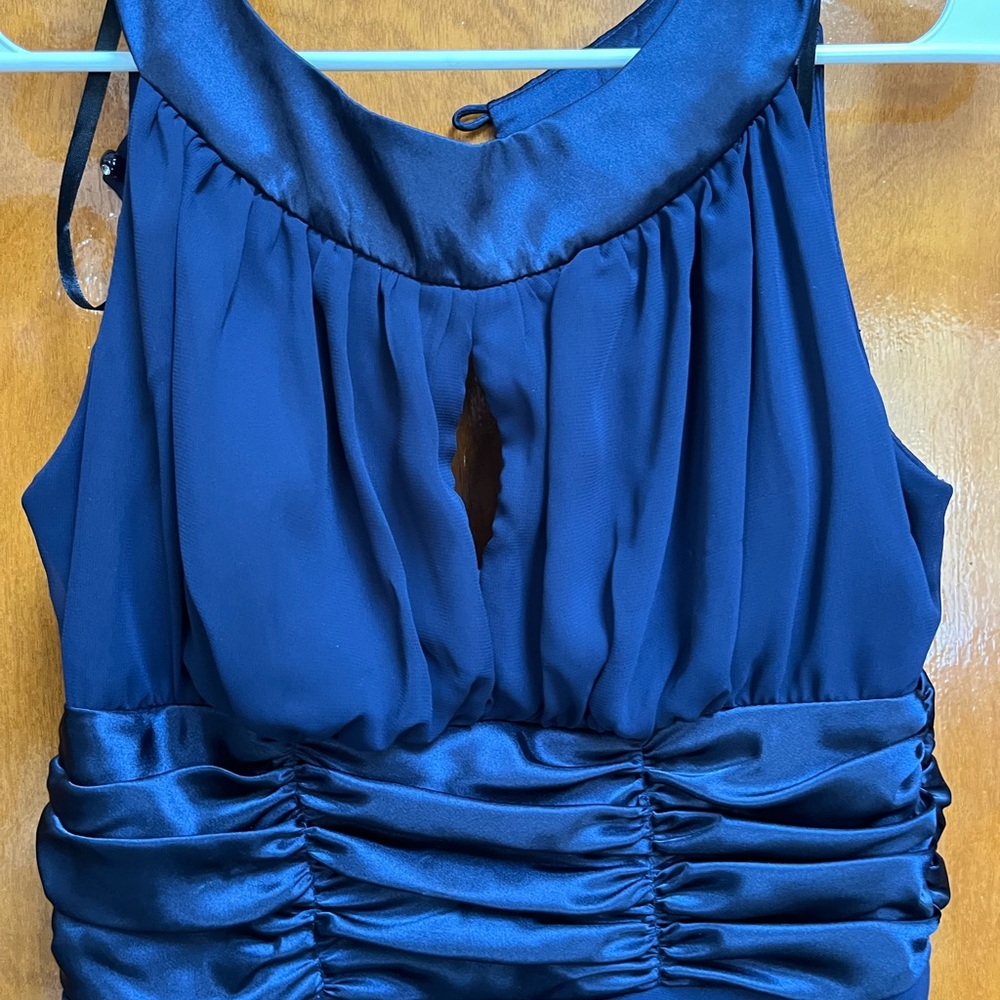 Connected Apparel Midnight Blue Gathered Blouse